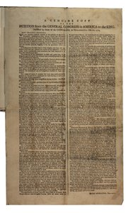 アメリカの総会から王への請願、大陸会議、1774年10月26日 作： American School