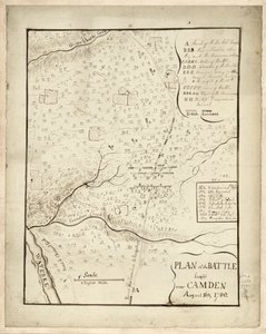 8月16日、カムデン近郊での戦闘図 作： American School