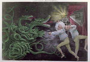 政治的キクソティズム：政治ハイドラを攻撃する外交ハーキュリーズ、ビスビー発行、1833年