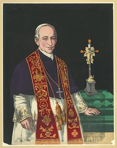 ローマ教皇レオ13世1878年（カラーリトグラフ） 作： アメリカの学校
