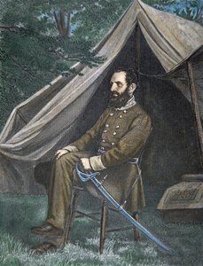 ストーンウォール・ジャクソン将軍の肖像（カラーリトグラフ 作： American School