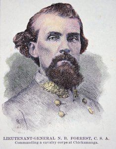 ネイサン・B・フォレスト中将の肖像（1821～77年）（リトグラフ 作： American School