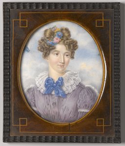 若い女性の肖像画（象牙ミニオーレ） 作： American School