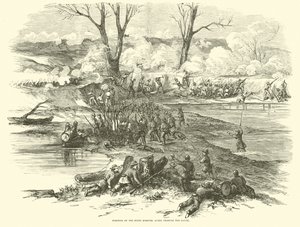 1862年12月、バイユーを渡った後の6番目のミズーリ州の位置 作： American School