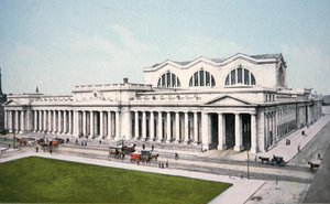 ペンシルバニア駅、ニューヨーク市のポストカード 作： American School