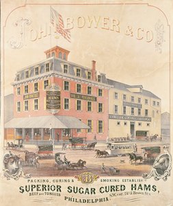 John Bower＆Co.の優れた砂糖硬化ハムの広告ポスター