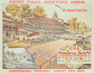 1886年のブルックリンジョッキークラブレースコースの広告ポスター