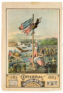1883年11月25日、1883年11月25日、イギリス人によるニューヨーク避難100周年の宣伝ポスター