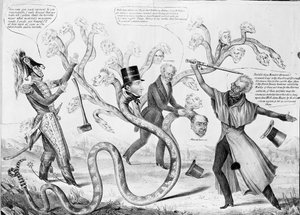 アンドラジャクソン大統領（1767-1845）がヒドラを倒した 作： American School