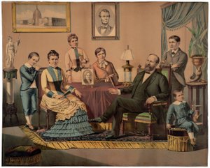 ガーフィールド大統領と家族、パブ。 1882 作： American School