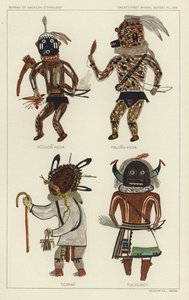 プウコンホヤ、パルナホヤ、トカナウ、タックボット（カラーリトグラフ） 作： アメリカの学校