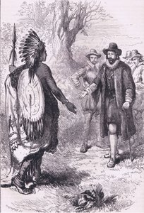 ナラガンセット族の戦士のレセプション、1890年頃にPetter & Galpin社から出版されたCassell
