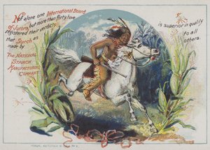 馬に乗ったレッド・インディアン（クロモリト 作： American School