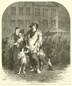 1864年9月、セントルイスに入る北ミズーリ州の難民 作： American School