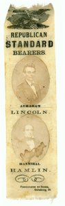 共和党標準旗手、アブラハムリンカーンとハンニバルハムリン、1860年（プリントテキスタイル） 作： American School