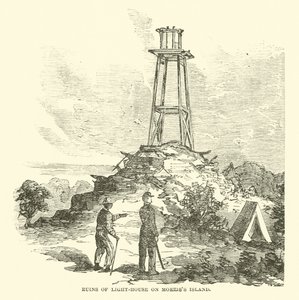 1863年7月、モリス島の灯台の遺跡 作： American School