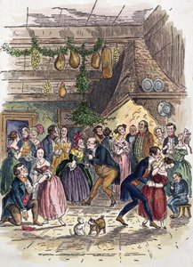 チャールズディケンズのクリスマスキャロルのシーン 作： American School