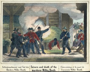 殺人犯ウィルキーブース、パブの捕虜と死。 1865 作： American School