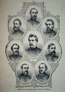 北軍の著名な将軍の7つの肖像 (litho) 作： American School
