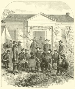 1864年7月、評議会のシャーマンがアトランタ包囲戦を起こすことを決定 作： American School
