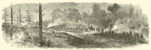 1864年8月、ラフアンドレディとジョーンズボローの間のメイコン鉄道を破壊するシャーマン軍