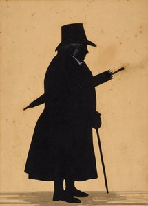 シルエット」1830年頃（紙、メープルフレーム 作： American School