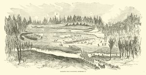 1862年12月17日、ゴールズボロ近郊の小競り合い 作： American School
