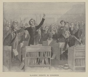 議会での奴隷制議論（リトグラフ） 作： アメリカの学校