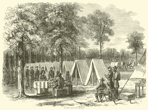 1864年9月、大統領に投票する兵士 作： American School