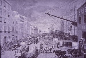 1870年代のサウス・ストリート・シーポート、ニューヨーク市（彫刻作品 作： American School