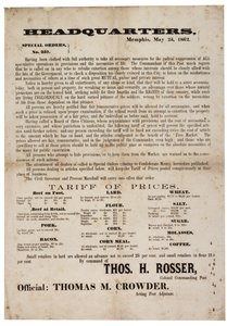 特別注文番号1862年5月23日、憶測を防ぐための食品価格の公開357 作： American School