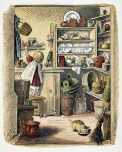 子供の遊び「Schnik, schnak, trifles for the little ones」のキッチンでの収納。New York, The broad way Ludgate n.d. c. 1890.