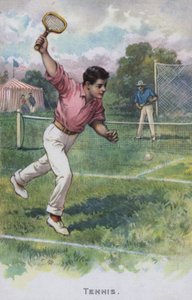 テニス（カラーリトグラフ） 作： アメリカの学校