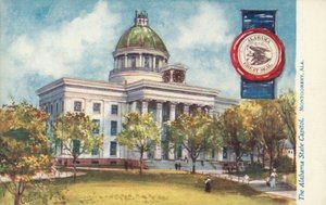 アラバマ州会議事堂（モンゴメリー、アラバマ州）（カラーリトグラフ 作： アメリカの学校