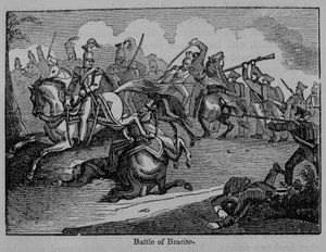 1862年に出版されたジョンフロストによる「メキシコの絵の歴史とメキシコ戦争」の図解、ブラチトの戦い 作： American School