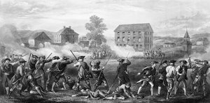 1775年4月19日のレキシントンの戦い 作： American School