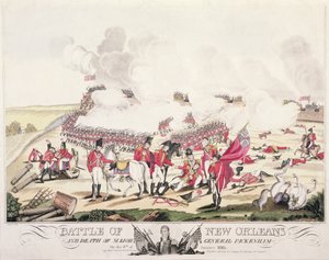 1815年1月8日のニューオーリンズの戦いとパケナム少将の死 作： American School