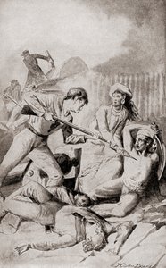 1832年のクアラ・バトゥーの戦い（1905年出版の『わが祖国の歴史』より）（リトグラフ 作： American School