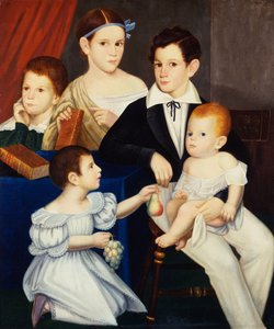 エリアス・オグデン博士の子供たち、ミシシッピ州ナチェズ (キャンバスに油彩) 作： American School
