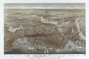 The City of Boston, pub.1873年（カラーリトグラフ） 作： American School
