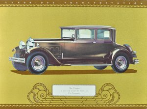 クーペ、パッカード社のカスタムエイト、1930年発行（カラーリトグラフ） 作： アメリカの学校