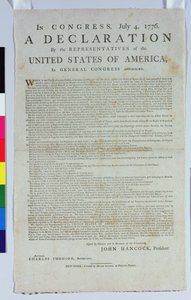 独立宣言、ヒュー・ゲイン、1776年（紙に印刷されたインク） 作： American School