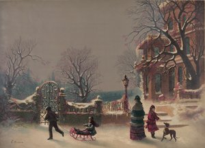最初の雪、1877年（印刷） 作： American School