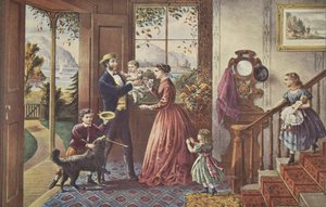 人生の四季-中世、力の季節、パブ。 1868年、キュリアーとアイブス 作： American School
