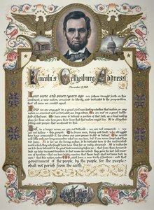 リンカーンの演説「ゲティスバーグ演説」（1809～65年 作： American School