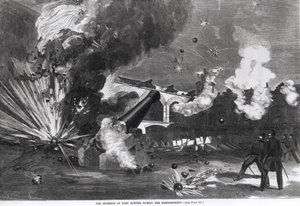 1861年4月12日、「ハーパーズウィークリー」からの1861年4月12日の砲撃時のサムター要塞の内部