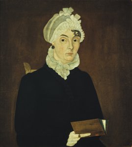 ホーネル出身の女性、1810年頃（木製パネルに油彩） 作： American School