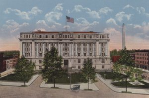 ワシントンDC市庁舎（カラーリトグラフ） 作： アメリカの学校