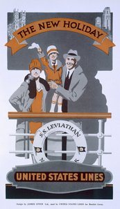 ニューホリデー、United States Linesの広告、SSリヴァイアサン、1920年代