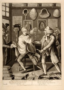 愛国心が強いニューヨークの理髪師、または泡立つキャプテン、パブ。 1775 作： American School